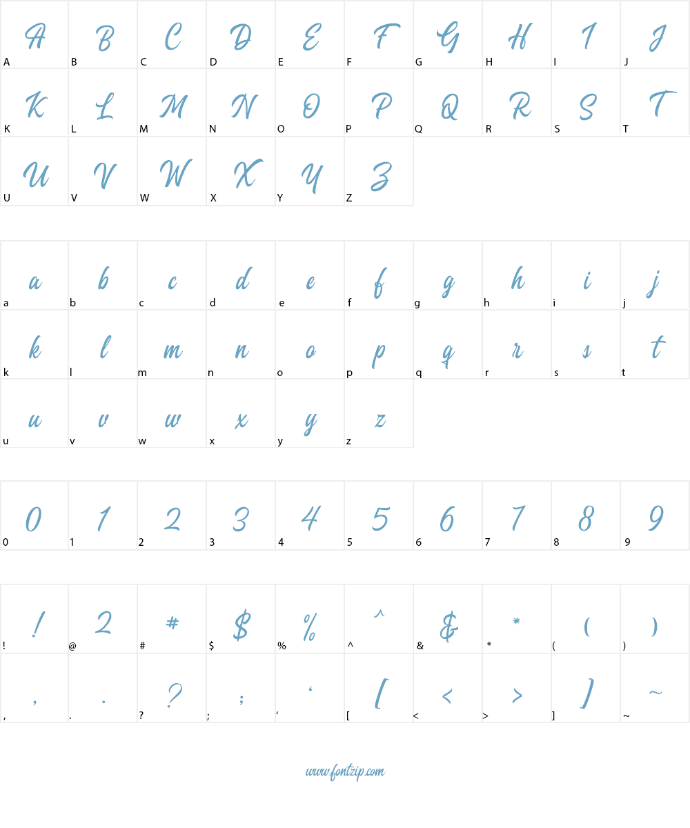 Heavenly Font Character